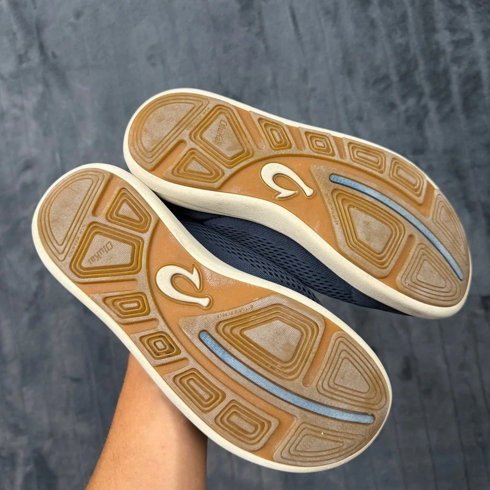 OluKai Moku Pae Mens 7 Deep Navy Mesh Boat Shoes Sneakers 10472-DE18